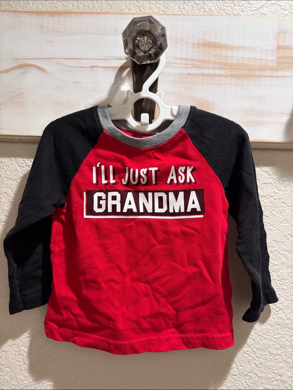 Kids Red & Black 'I'll Just Ask Grandma' Long-Sleeve Shirt